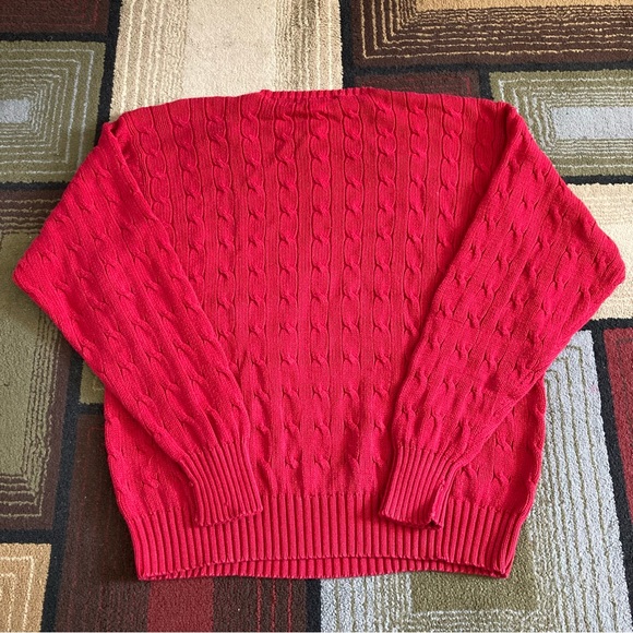 Vintage Polo Ralph Lauren Cable Knit Sweater Men's XL Polo Golf Shield Crest - Picture 4 of 7
